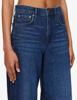 Rag & Bone Andi Wide-leg Mid-rise Stretch-denim Jeans -Whistlkes Style R04201901 NIKITA ALT04