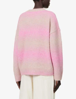 Rag & Bone Holly Striped Knitted Jumper -Whistlkes Style R04201904 PINKMULTI ALT03