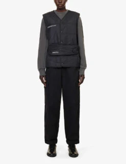 Padded Round-neck Regular-fit Recycled-polyamide Gilet -Whistlkes Style R04202686 BLACK ALT01