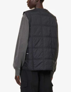 Padded Round-neck Regular-fit Recycled-polyamide Gilet -Whistlkes Style R04202686 BLACK ALT03