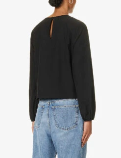 RAILS Eli Cut-out Regular-fit Woven Blouse -Whistlkes Style R04204737 BLACK ALT03