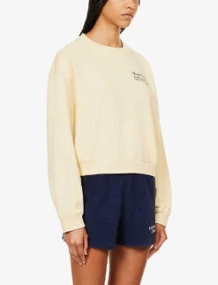 Tennis Graphic-print Cotton-jersey Jumper -Whistlkes Style R04205022 ALMOND ALT02