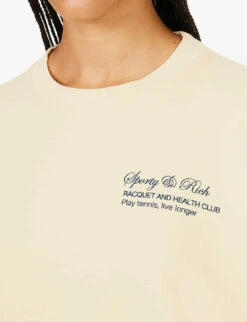 Tennis Graphic-print Cotton-jersey Jumper -Whistlkes Style R04205022 ALMOND ALT04